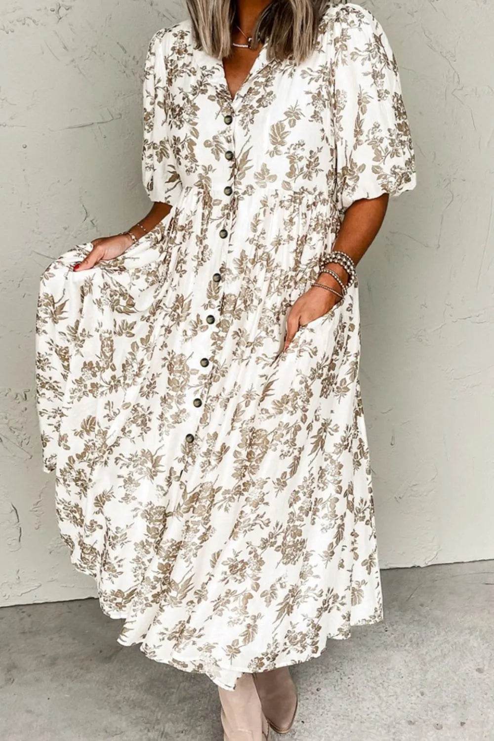 Printed Button Front Puff Sleeve Dress Trendsi 17f44a0a-a86a-47f3-930f-aa25fd1c217f-Max-Origin