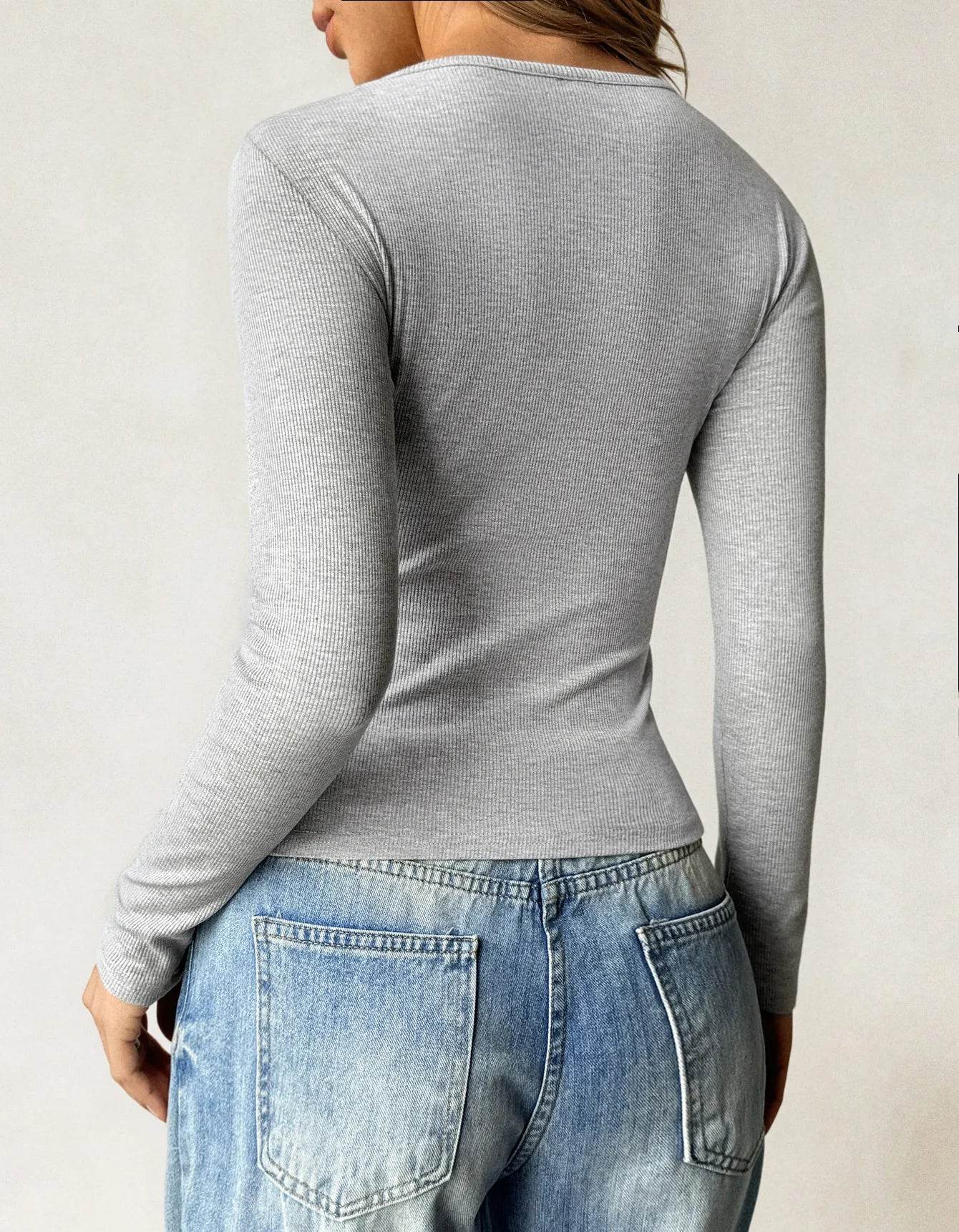 Ribbed Knit Long Sleeve T-Shirt Trendsi 1806b813-78e6-4687-adc5-13b402a2b076-Max-Origin