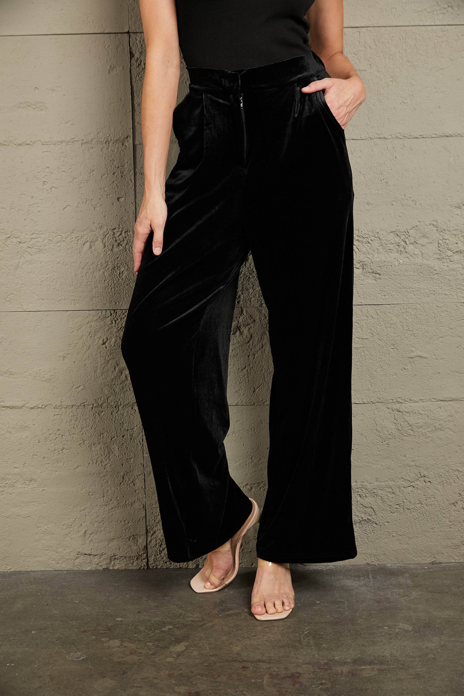 Loose Fit High Waist Long Pants with Pockets Black Trendsi 1822f3f2a88a4eea90cbad4c0191844f-Max