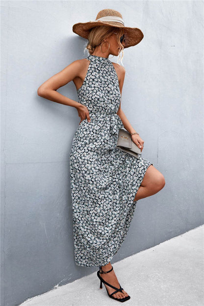 Printed Sleeveless Tie Waist Maxi Dress Trendsi 1826c04c6456472094f2bb6c8d74c912-Max