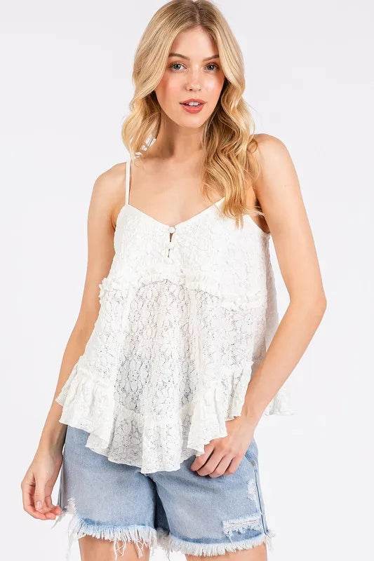 Mittoshop Textured V-Neck Cami White Trendsi 18299934-15ac-4010-943b-6dec2ddbc70e-Max