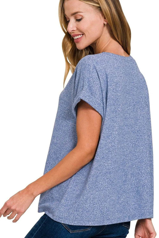Zenana Soft Melange Hacci V-neck Tee Trendsi 18455da8-9bc4-4e91-bd87-33eb7bf80f5e-Max-Origin