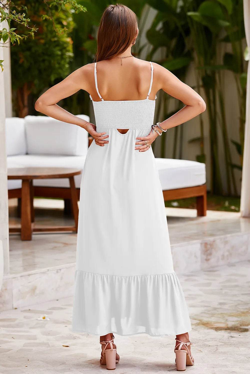 Smocked Spaghetti Strap Ruffle Hem Dress Trendsi 1853e667-ab82-43fa-b47f-0da3c2905279-Max