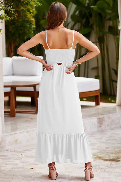 Smocked Spaghetti Strap Ruffle Hem Dress Trendsi 1853e667-ab82-43fa-b47f-0da3c2905279-Max