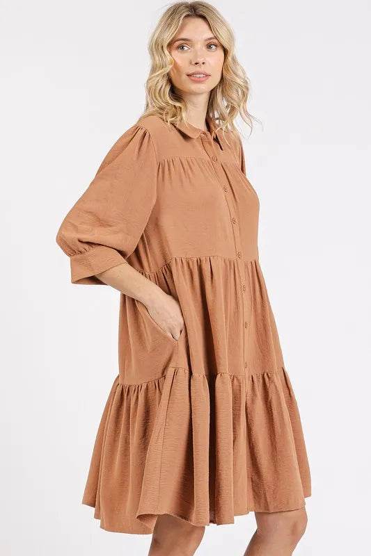Mittoshop Button Detail Collared Neck Tiered Shirt Dress Trendsi 18a57544-92c3-4d71-8e5f-6a5b2ece8d87-Max