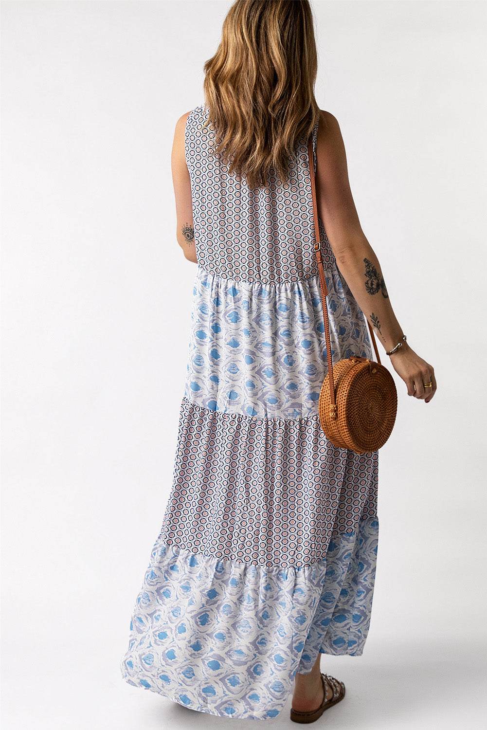 Mixed Print Tie-Neck Sleeveless Maxi Dress Trendsi 18bdc770afb34979a6378cb3a168de86-Max