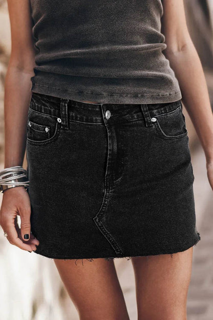 Frayed Hem Denim Mini Skirt Trendsi 18e4ea18-0f26-496f-8577-518bf0923fd5-Max