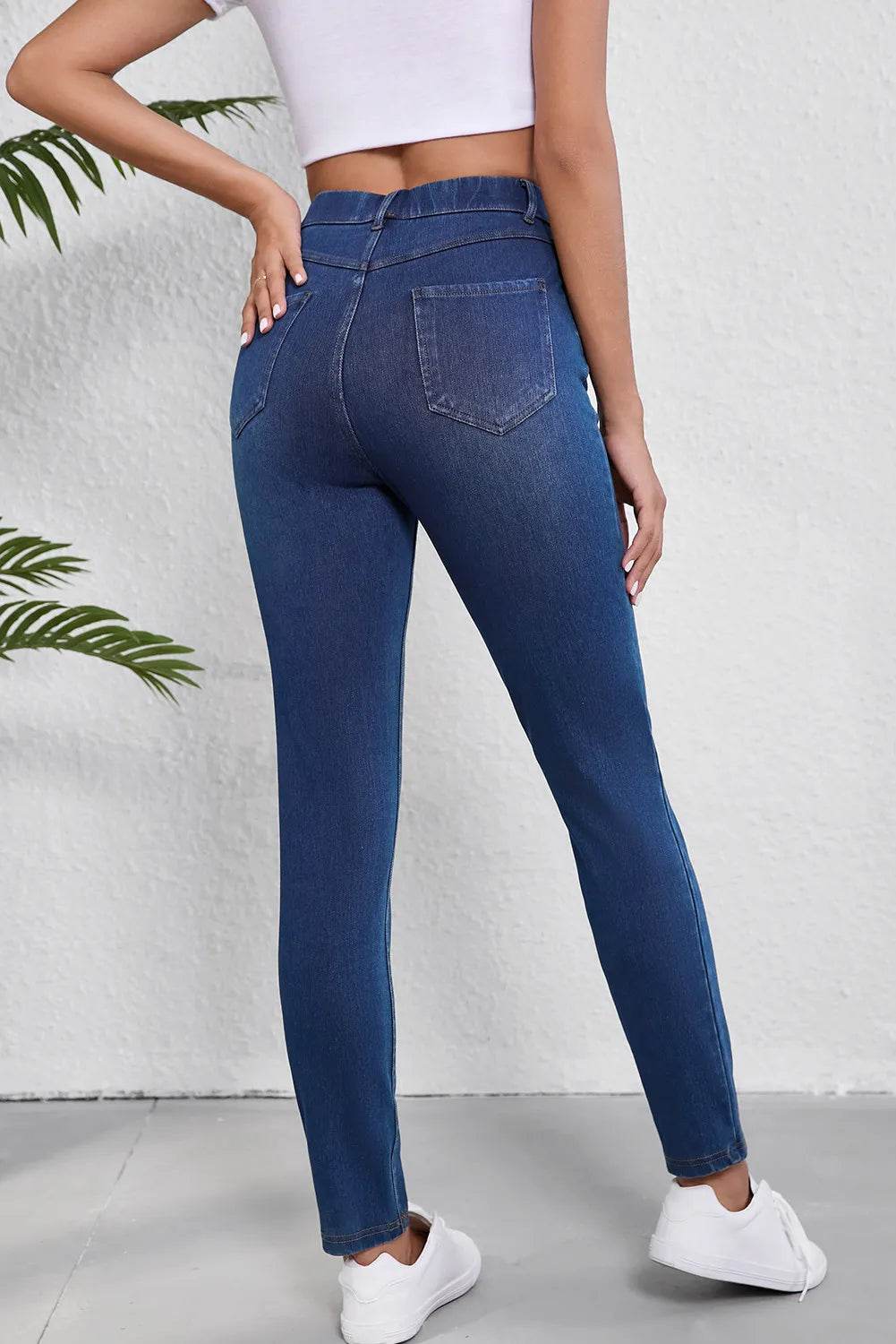 High Waist Skinny Jeans with Pockets Trendsi 18f88e14-a94e-4be2-aa77-7e290a019514-Max