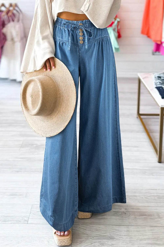 Drawstring Elastic Waist Wide Leg Jeans Medium Trendsi 1928c33b-d75a-406f-b5ac-debf4c466a26-Max