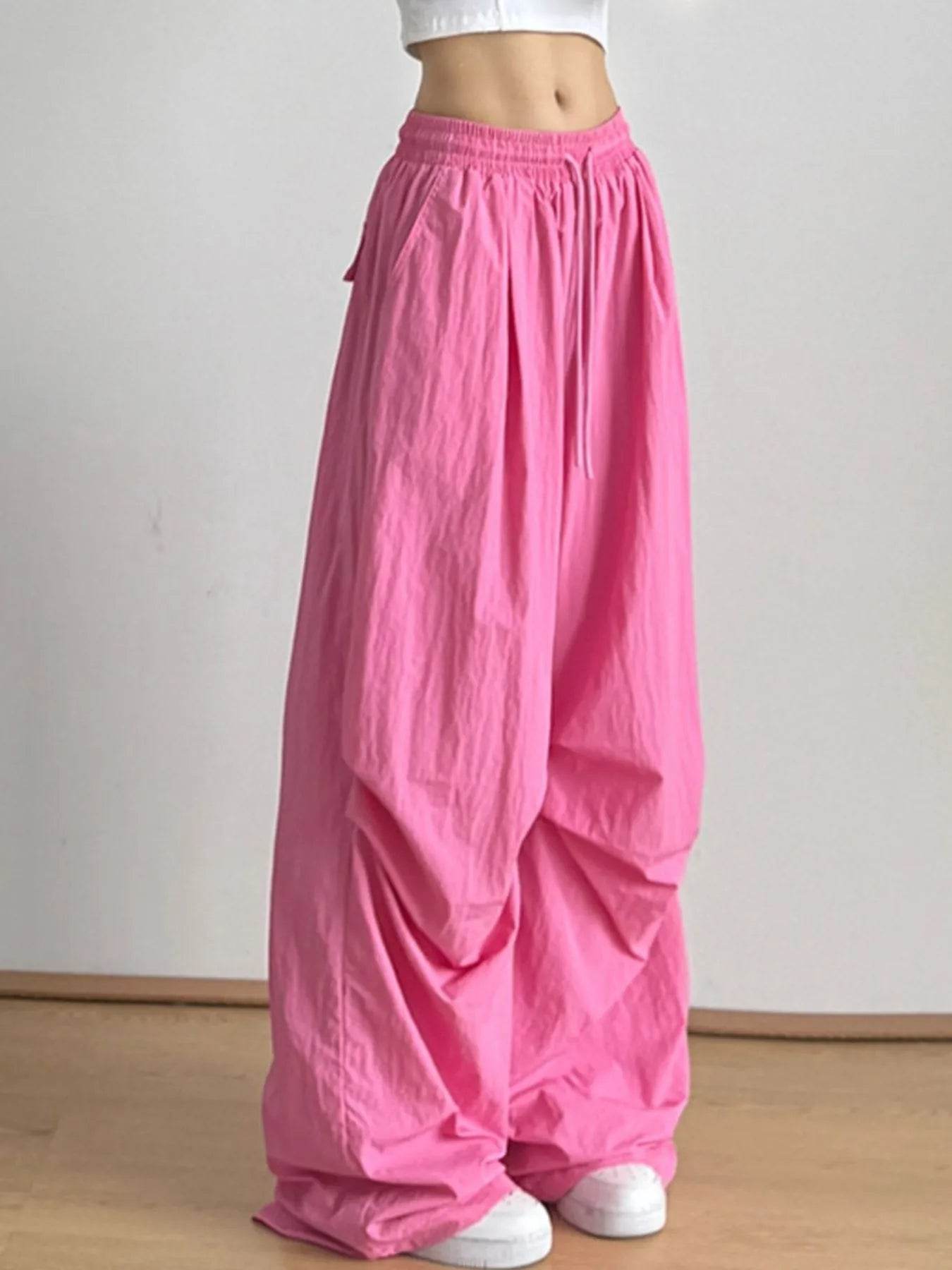 Relaxed Wide Leg Casual Pants with Drawstring Trendsi 1932fe30-9e5e-42f0-9747-bf4a9bc78ae0-Max-Origin