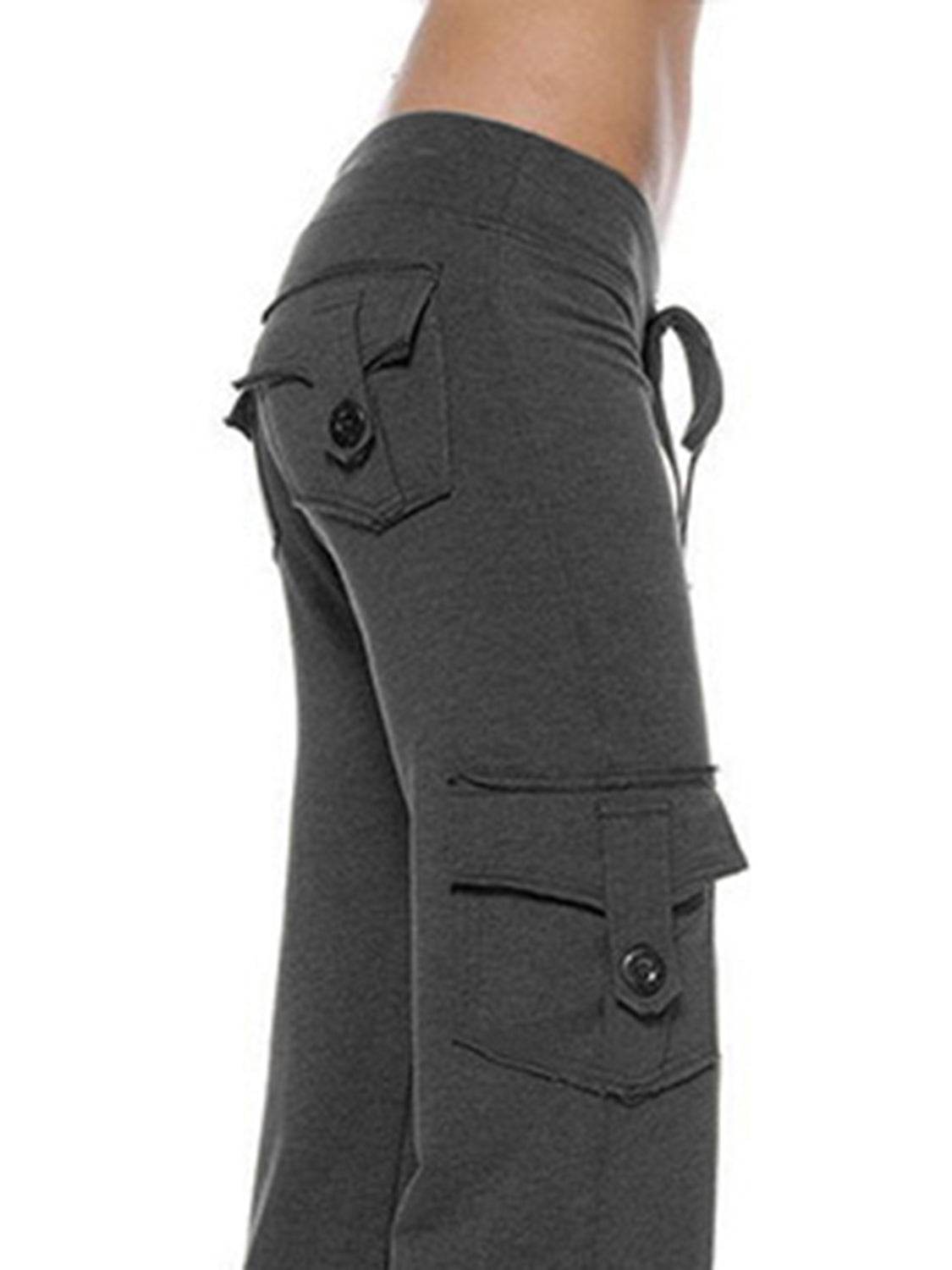 Mid Waist Pants with Pockets Trendsi 193e234bdba446149cabd5baf766fe15-Max