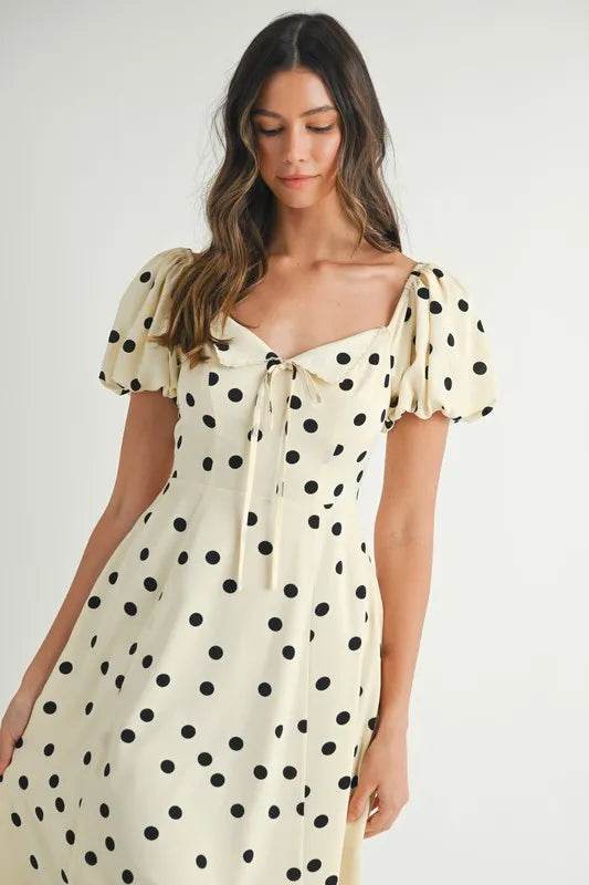 MABLE Polka Dot Puff Sleeve Midi Dress Trendsi 197642d975284f0aab30f30152bfbd61-Max-Origin