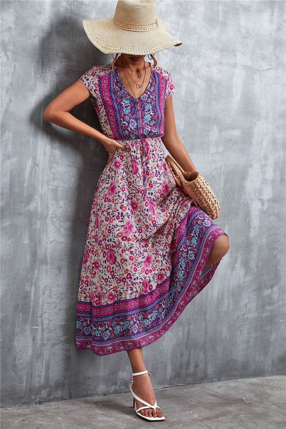 V-Neck Short Sleeve Printed Maxi Dress Trendsi 19bb3cbf5b8a42aebc6c3f6d932a99dc-Max