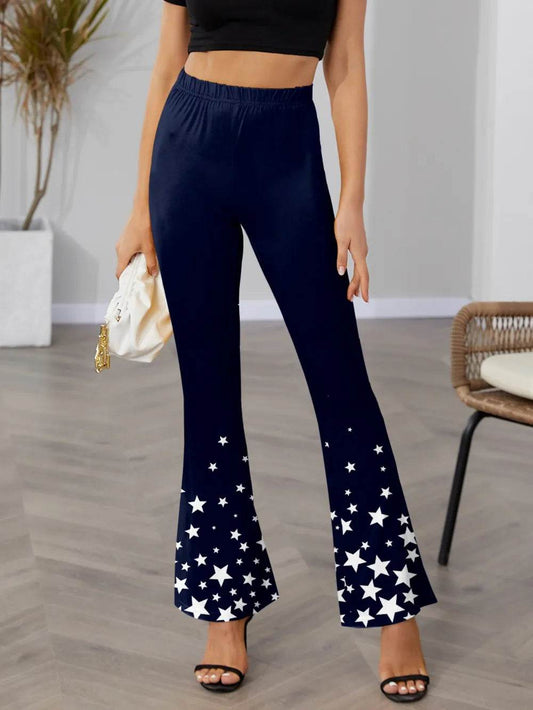 FAM-FAM Star Elastic Waist Bootcut Pants Dark Blue Trendsi 19f8684e-f6d7-4137-a8eb-b82e98f83db7-Max