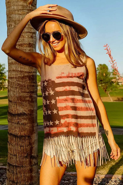 BiBi American Flag Print Knit Sleeveless Top Trendsi 1a0f134274244fecb204f05be27f0fa7-Max-Origin