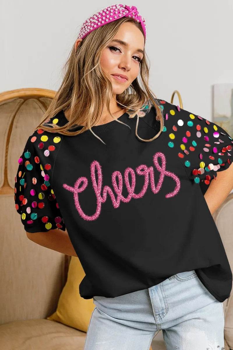BiBi Metallic Letter Spangle Raglan Puff Sleeve Top Trendsi 1a2eff57b28d4b61866fbe928d890291-Max-Origin
