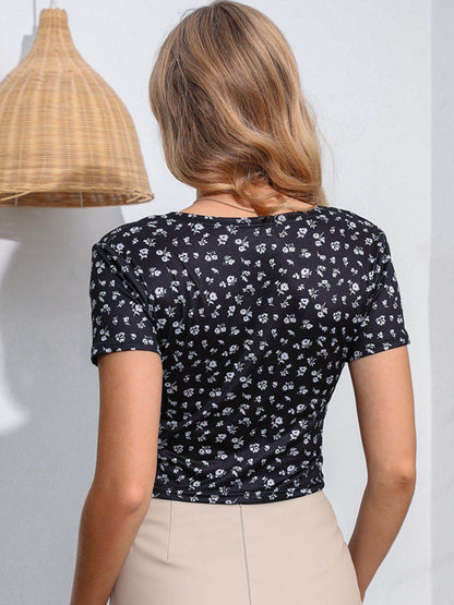 Floral Surplice Neck Short Sleeve Top Trendsi 1a4fba034ebf42aaa0970c62264d4246-Max