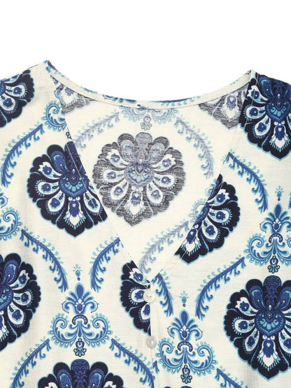 Printed V-Neck Cap Sleeve Dress Trendsi 1a613a89-ae0a-4a3b-afb4-ea5e0d9368f4-Max-Origin