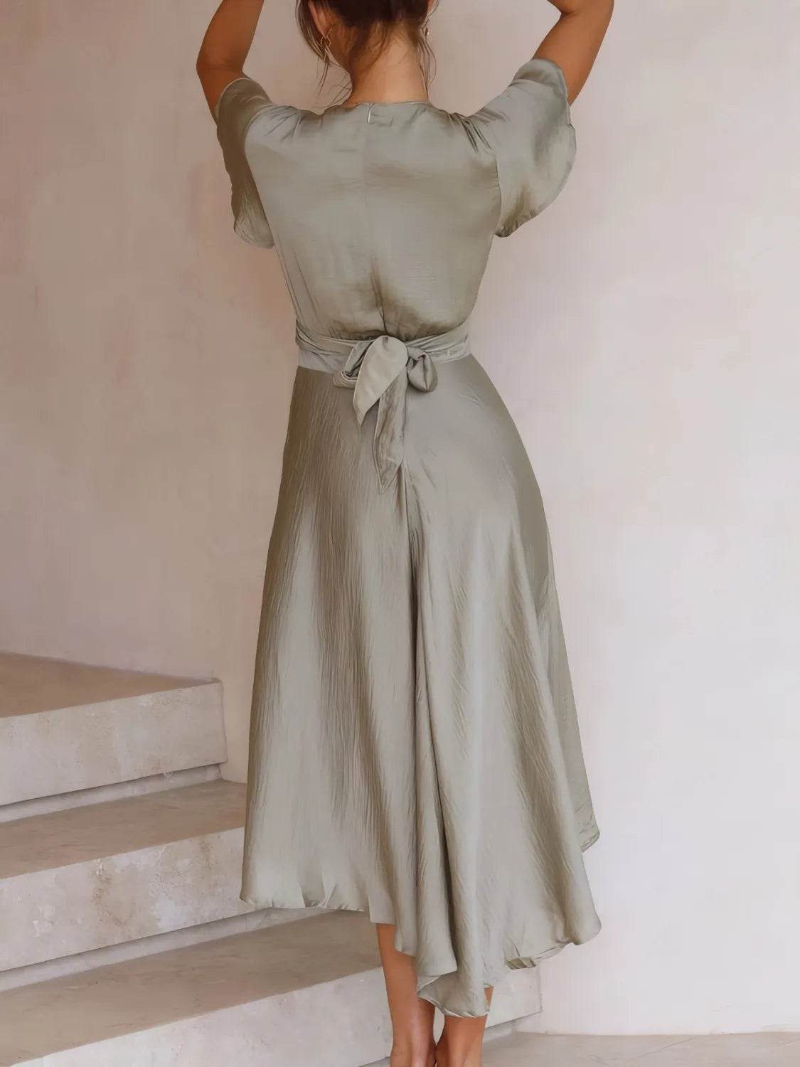 High-Low Plunge Flutter Sleeve Dress Trendsi 1aa6adb8-d854-4eef-8630-b39946155cd7-Max-Origin