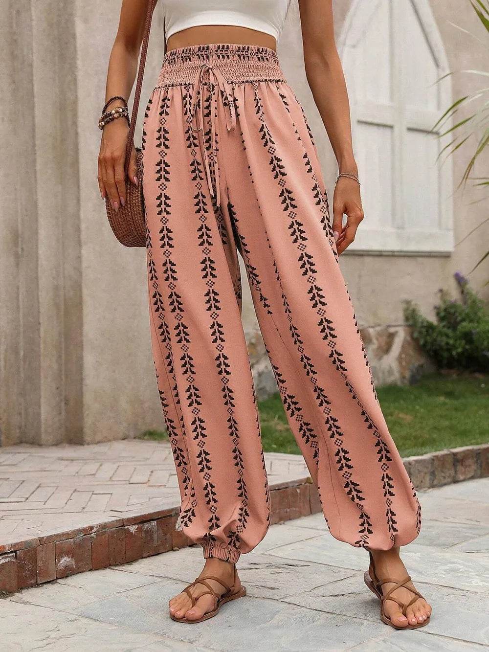 Tied Printed High Waist Pants Trendsi 1ab2c7a1-e79c-4c6b-88e2-37aac2566210-Max