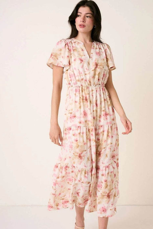Mittoshop Flower Print Flutter Sleeve V Slit Maxi Dress Trendsi 1ad11f5aa1514ddf85e9a32b0942e4bb-Max-Origin