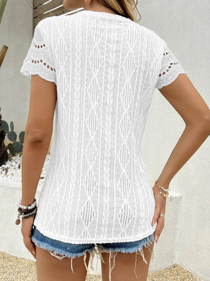 Crochet Lace Short Sleeve T-Shirt Trendsi 1ad2da8967ce41f19cf889c25fafe0bc-Max-Origin
