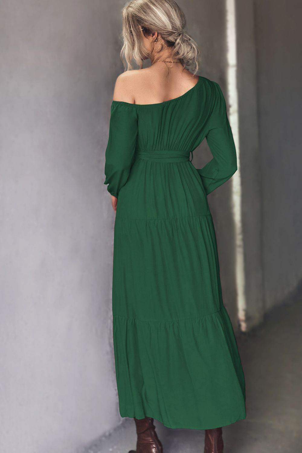 Belted One-Shoulder Tiered Maxi Dress Trendsi 1b3e382098a4481fa22485201576819a-Max