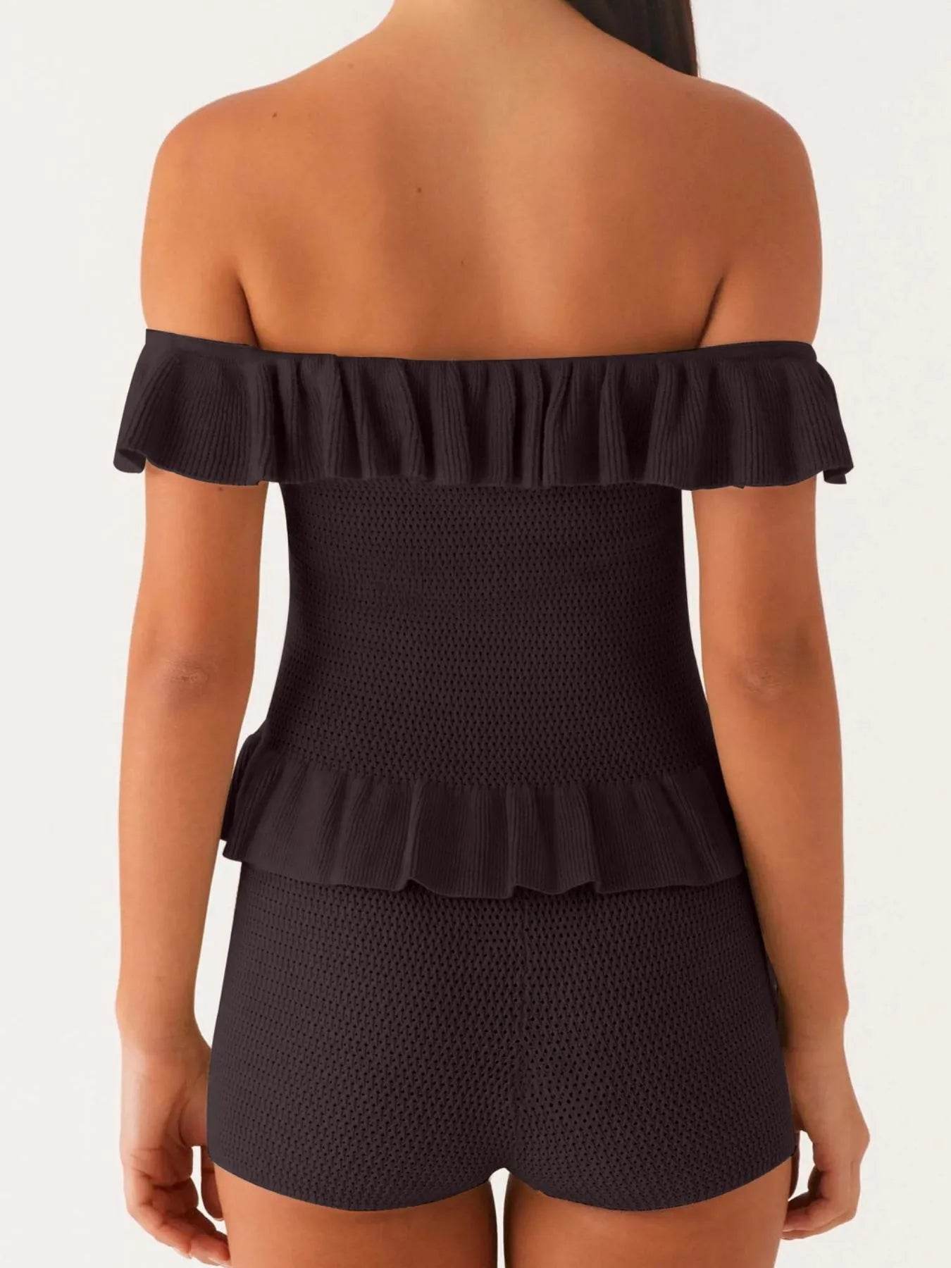 Off-Shoulder Ruffle Top and Shorts Sweater Set Trendsi 1b48cf19-2bb9-4984-bc63-b493d6d0a754-Max-Origin