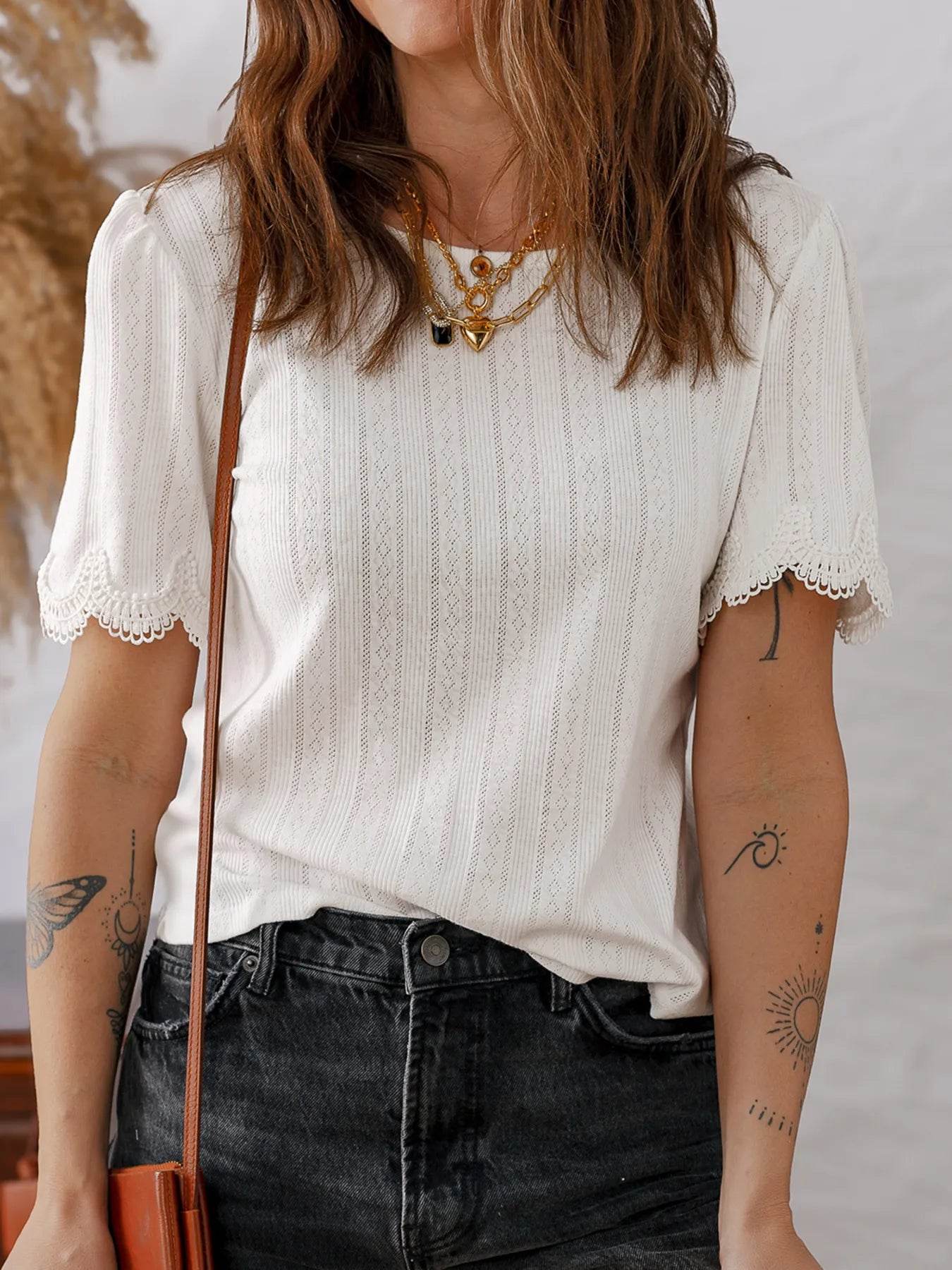 Scalloped Lace Trim Jacquard Textured T Shirt Trendsi 1ba7c7f8d86745128855dfa585cbec14-Max-Origin
