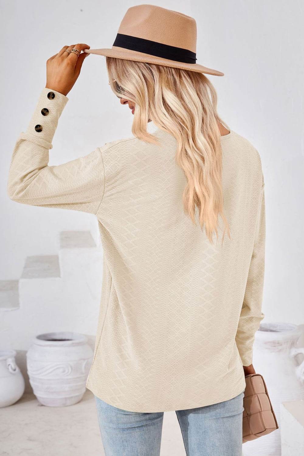 V-Neck Long Sleeve Blouse Trendsi 1bb7fbbfa9a944f98dc11d6459dcec58-Max