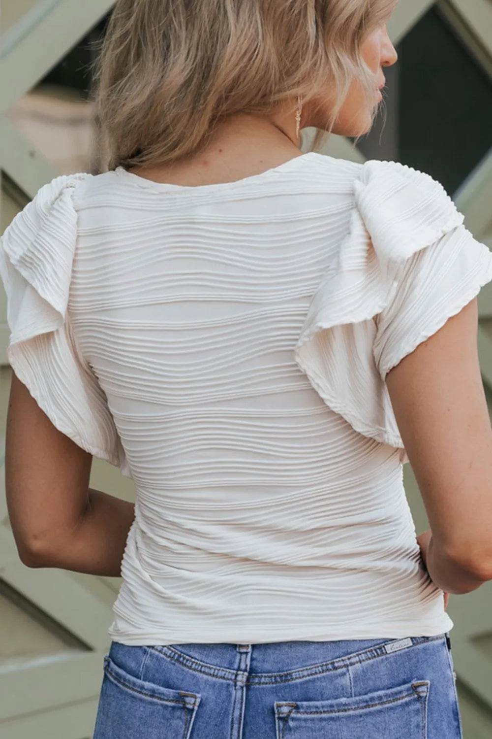 Ruffled Round Neck Textured Top Trendsi 1bf4f780-4281-4443-8268-b0c95bb1596b-Max-Origin