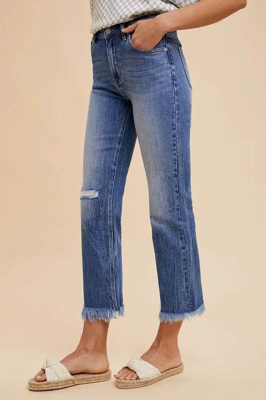 Annie Wear Distressed Raw Hem Straight Leg Cropped Jeans Trendsi 1c010296-04a3-47d7-a1cf-6b432e55ee10-Max