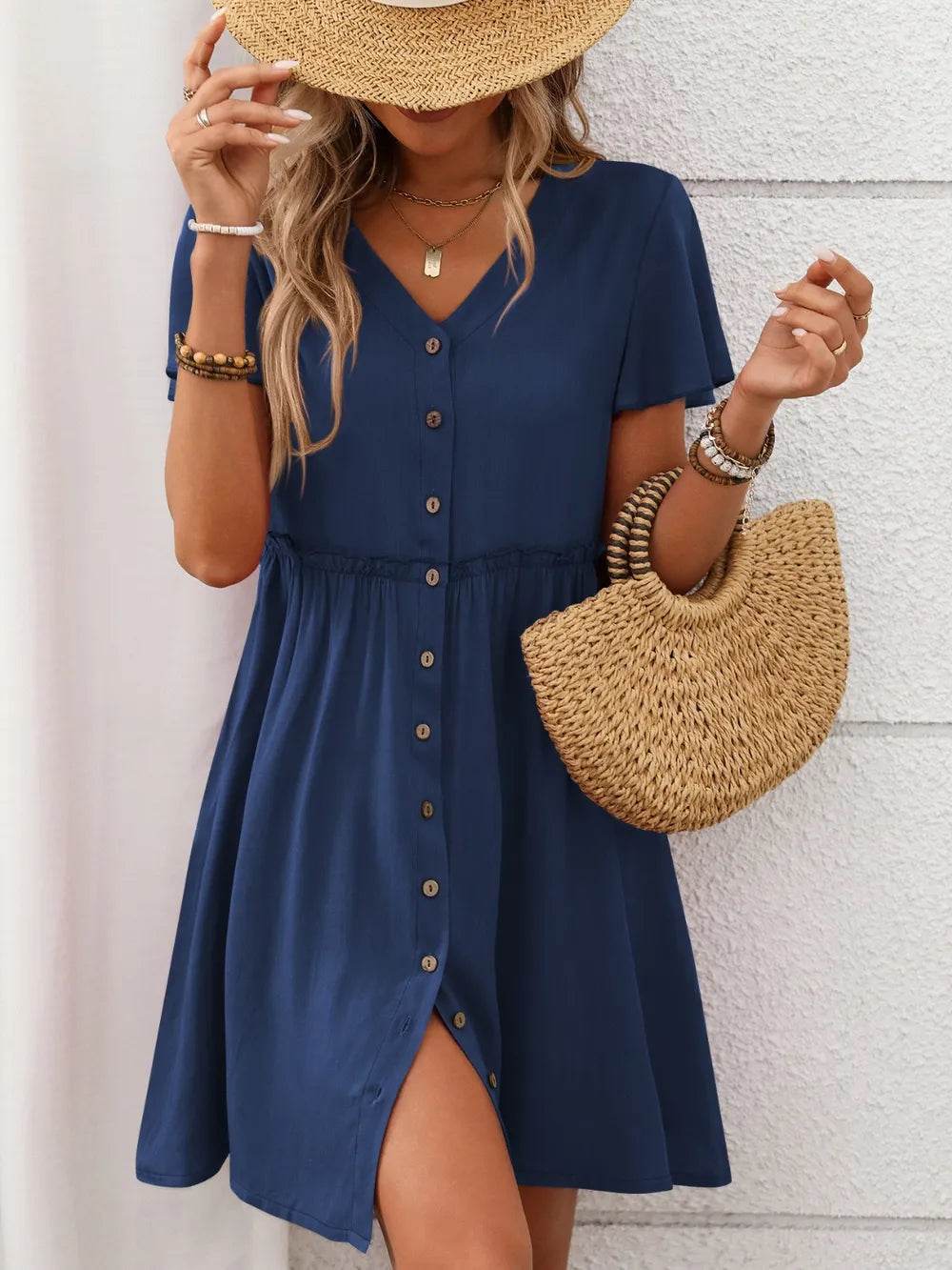 Button Front Flutter Sleeve Dress Trendsi 1c32933a-0c8d-4ede-acd6-e8a79f3e5b41-Max