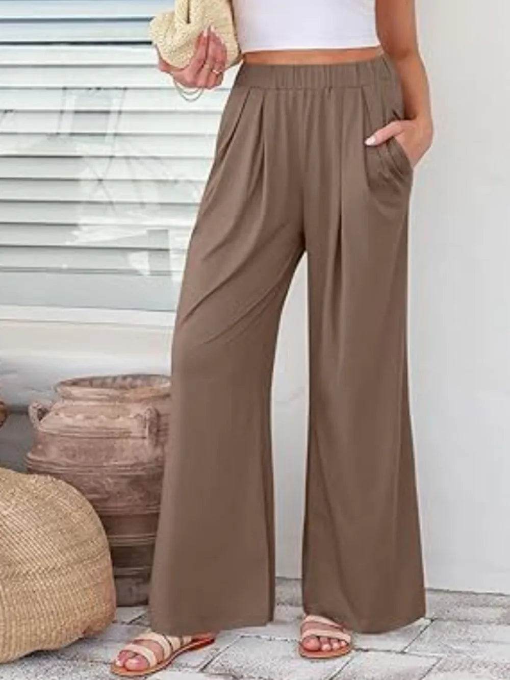 Elastic Waist Wide Leg Pants Trendsi 1c478cf7-f63c-4a94-8e20-618138eb36e1-Max