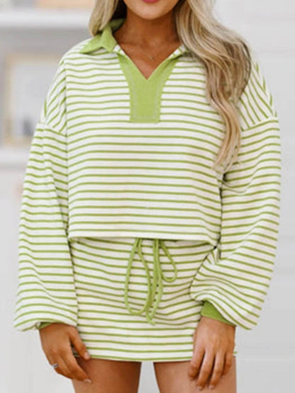 Collared Neck Striped Top and Drawstring Skirt Set Trendsi 1c5b6149-1256-4af9-af0f-89c0a18fb514-Max-Origin