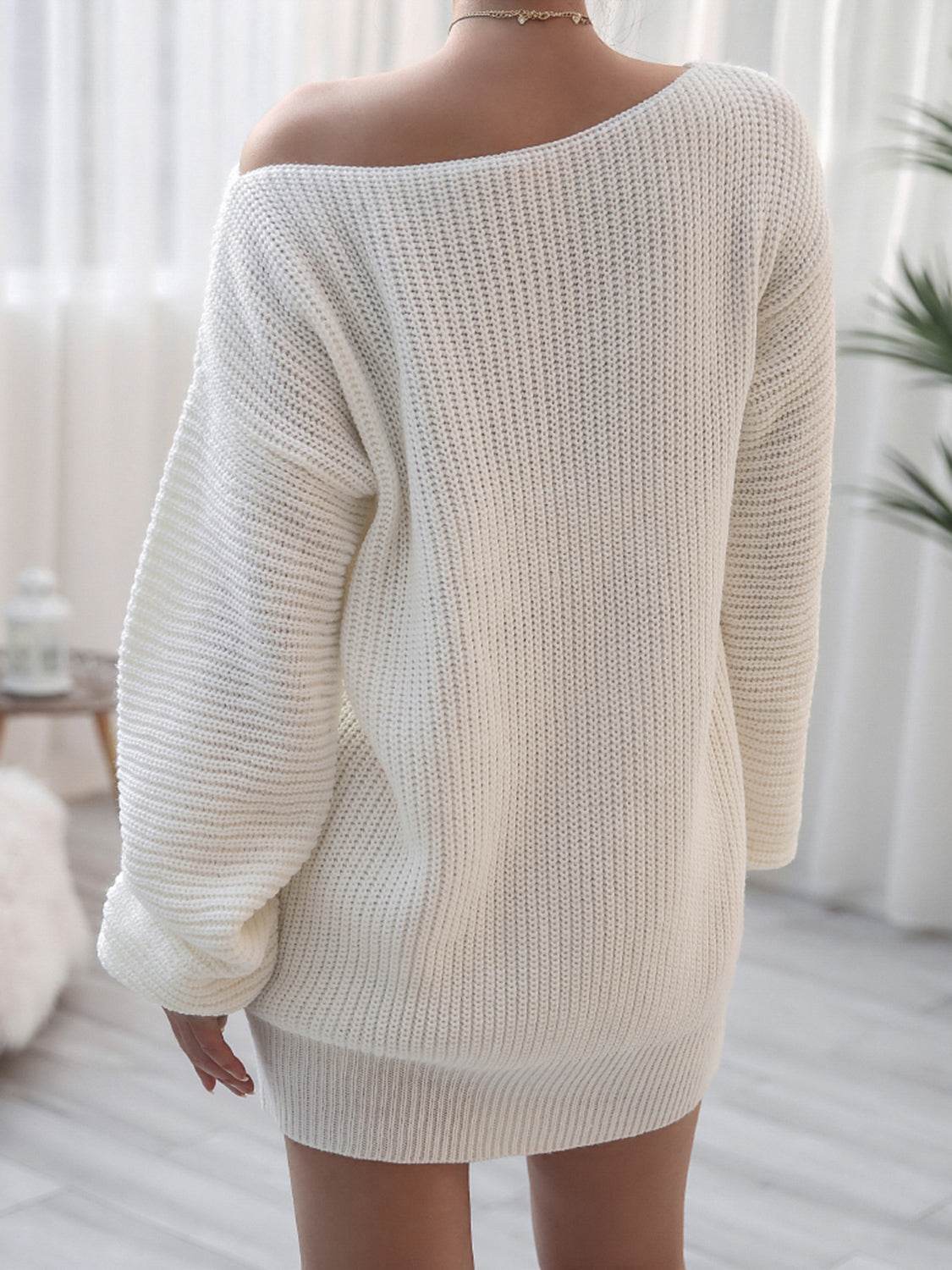 Rib-Knit Mini Sweater Dress Trendsi 1cc9424bb3df479399aecdb57a2f52d8-Max