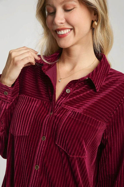 Umgee Texture Curved Hem Button Down Shirt Dress Trendsi 1cd9ceb2-b41b-4ce4-98ec-b5d0d6aefd97-Max