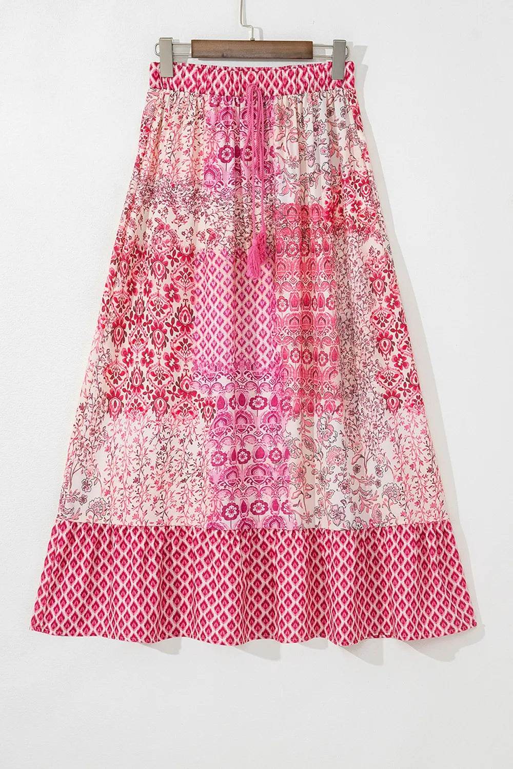 Printed Tassel Drawstring High Waist Maxi Skirt Trendsi 1cf3a017-3653-45a0-a463-e9b748a152d4-Max