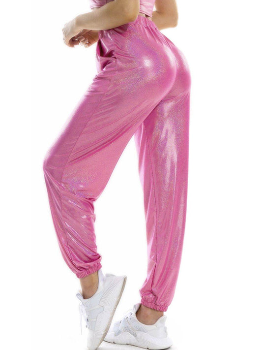 Glitter Elastic Waist Pants with Pockets Trendsi 1cf4a54667714a4aa398b82443740ba7-Max