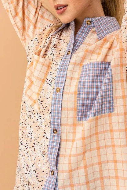 And The Why Floral and Plaid Color Block Shirts with Pocket Trendsi 1d75934af8a44658a8ee6e9278384edf-Max-Origin