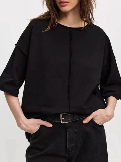 Round Neck Half Sleeve T-Shirt Trendsi 1d89f2f4-5dd1-44b9-982d-35b1abb60860-Max-Origin