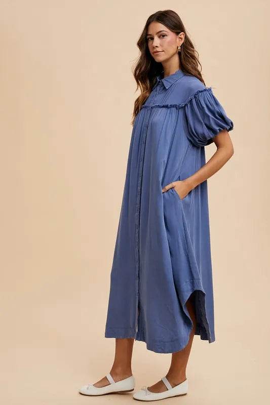Annie Wear Mineral Washed Button Down Puff Sleeve Shirt Dress Trendsi 1d8dc5d9-bf2e-4bc7-86d9-fba381557bf4-Max