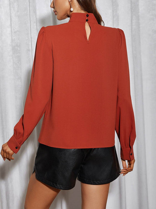 Cutout Puff Sleeve Blouse Trendsi 1d8ec6874a004bcc98772edcaed3ecba-Max