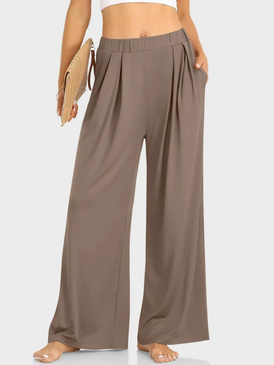 Elastic Waist Wide Leg Pants Taupe Trendsi 1d8fdca7-96b7-4815-ba1e-3861b556dcb2-Max
