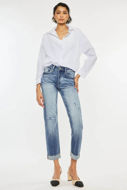 Kancan High Rise Cuffed Straight Jeans Medium Trendsi 1da7e012-5fd8-4ee2-9c48-d4f1dffbfb7e-Max