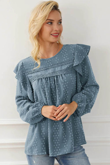 Round Neck Ruffled Blouse Trendsi 1dc101cc95c1444c8096e0978e40d092-Max