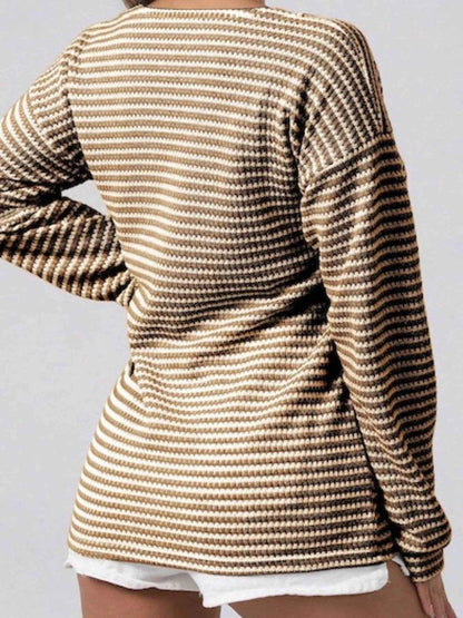 Striped Button Detail Long Sleeve Top Trendsi 1e266f7e-7f1d-4598-ba2b-bbe73637eefe-Max-Origin