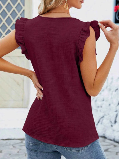 V-Neck Ruffled Sleeve Top Trendsi 1e2e63a4-e3a8-4725-8faa-6d9940bf3948-Max-Origin