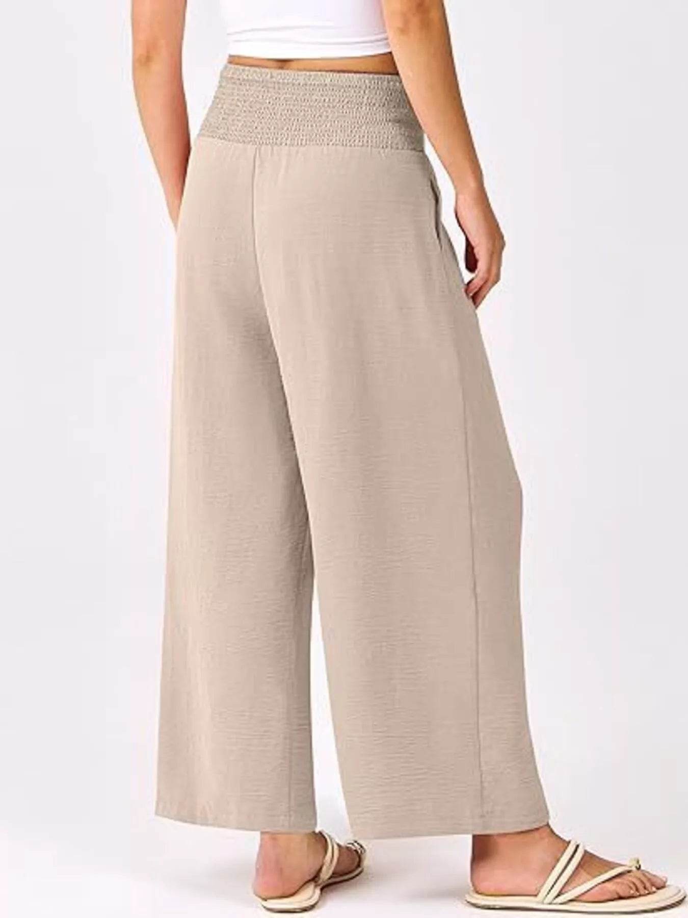 Wide Leg Smocked High Waist Pants Trendsi 1e42e3ff6580429f869c54038ff9c420-Max-Origin