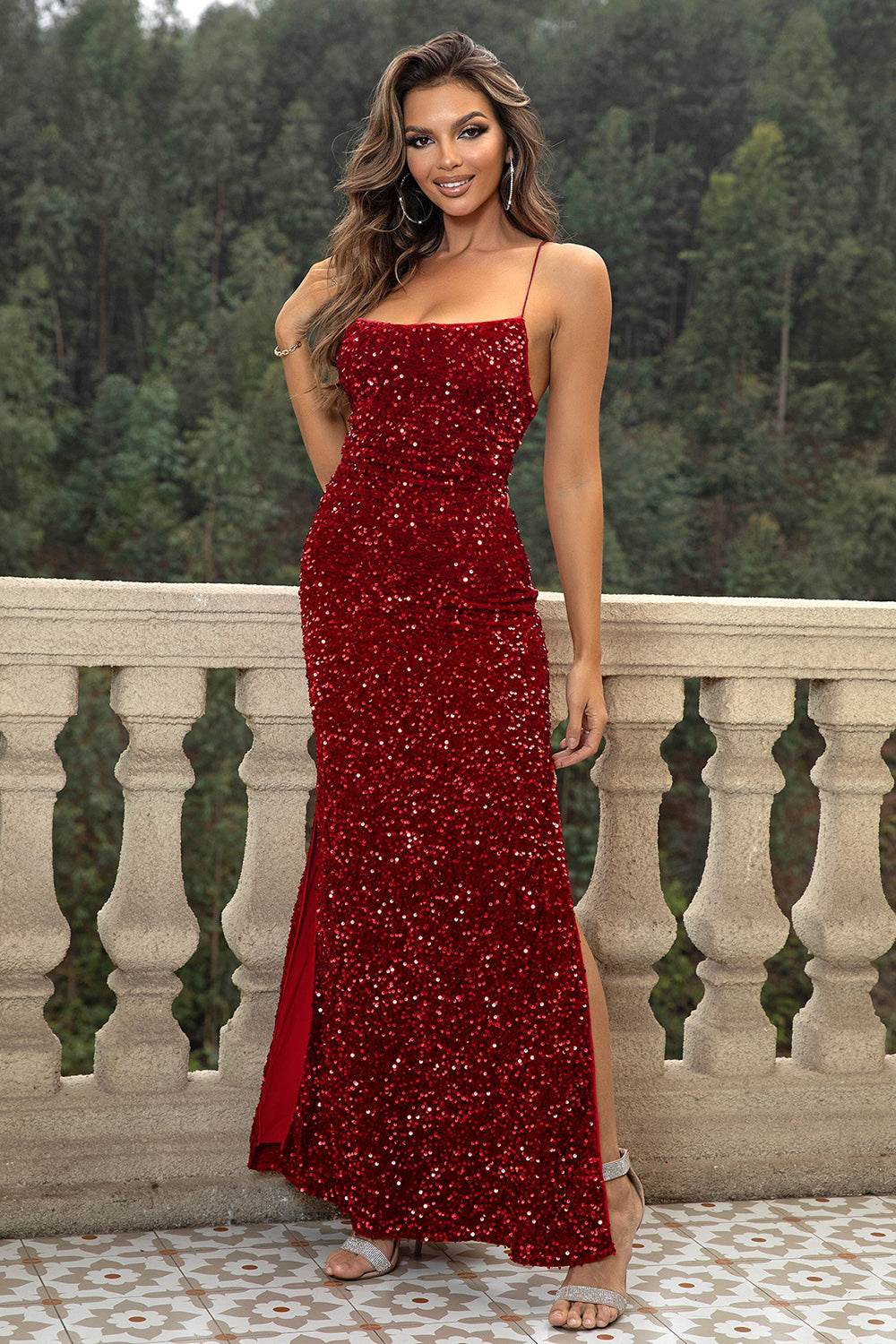 Sequin Backless Split Maxi Dress Trendsi 1e493dcb900245d89d8d36407a083af3-Max